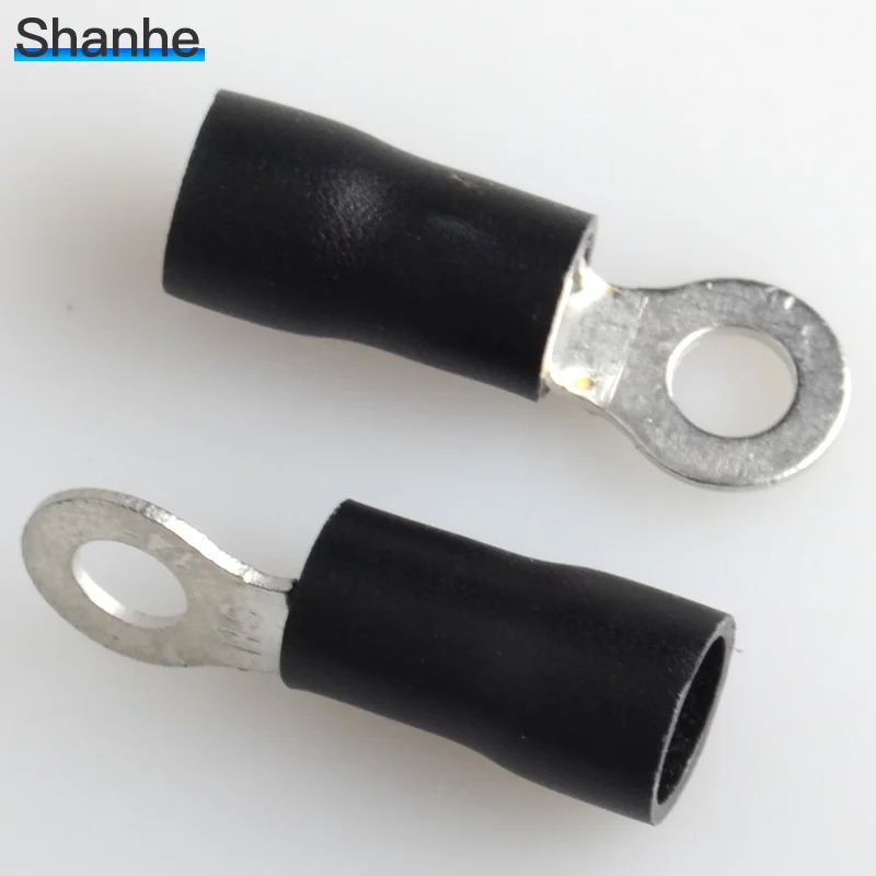 50 шт. RV3.5 4 черный кольцевой изолированный клеммный костюм 2 5 мм2 кабель обжимной