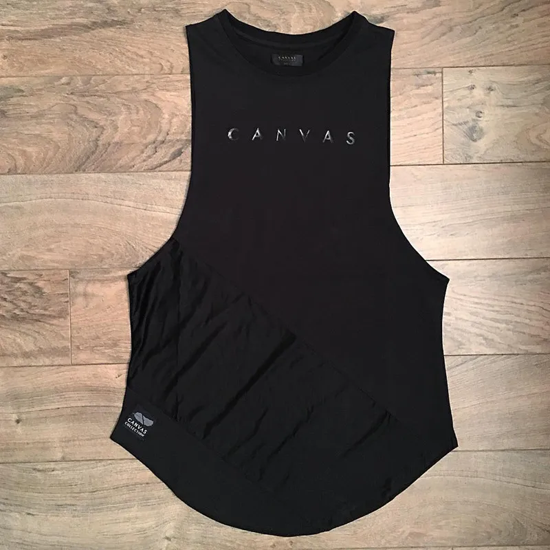Тренажерный зал Стрингер Костюмы Бодибилдинг майка Для мужчин Фитнес Singlet рубашка без рукавов Твердые Хлопок Облегающая майка Unders