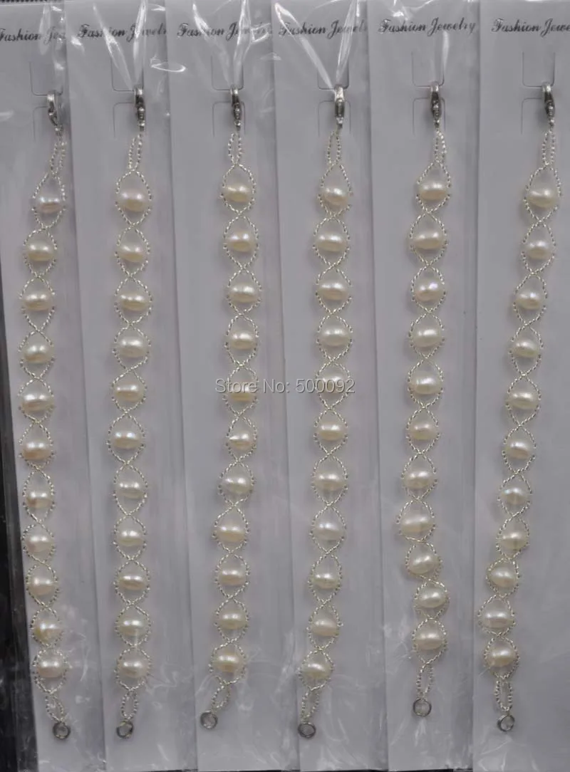 Оптовая продажа 12 Кол во браслеты из натурального пресноводного жемчуга