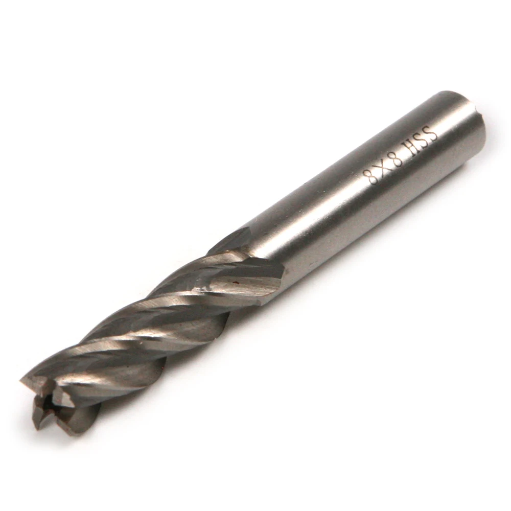 

Fixmee 3pc 8*8mm HSS CNC Straight Shank 4 Flute End Mill Milling Cutter Metal Drill Bits Cutting Tools