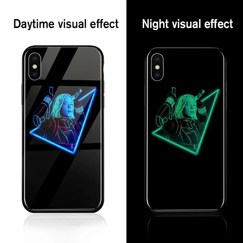 Ciciber Marvel Железный человек чехол в виде светящегося стекла для iPhone 11 Чехол 7 8 6 6S Plus задняя оболочка для iPhone 11 Pro Max X XR XS Max чехол - Цвет: WM03721