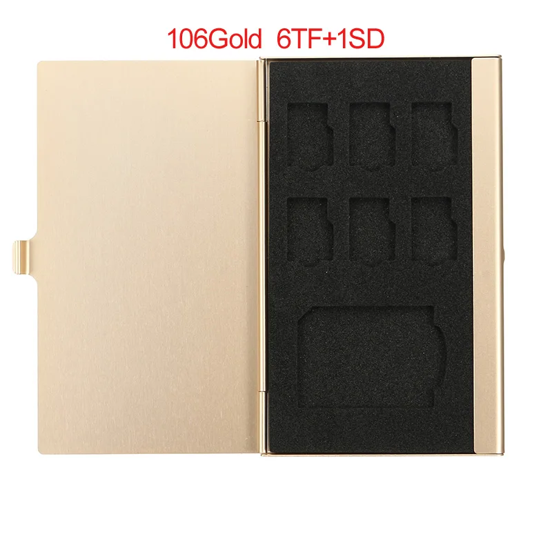 106 Алюминиевый Портативный SIM Micro Pin SIM карта Nanocard карта памяти TF карта SDcard Коробка Для Хранения Чехол защитный держатель Серебряный - Цвет: 106