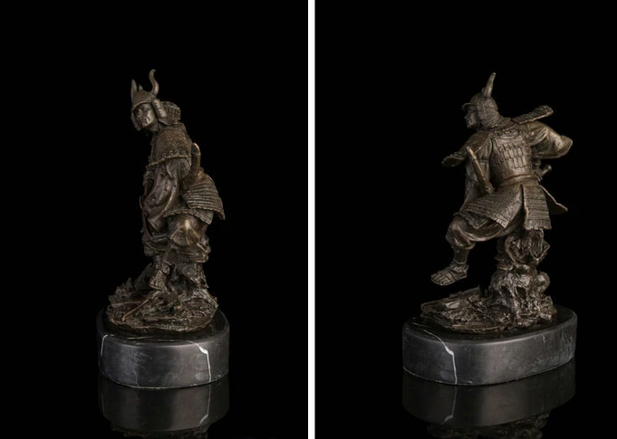 Art Deco Sculpture Japanese Samurai Bronze Statue Signed wholesale factory Arts outlets | Дом и сад