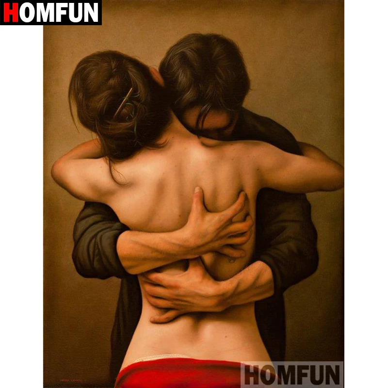 

HOMFUN 5D DIY Diamond Painting Full Square/Round Drill "Character couple" 3D Embroidery Cross Stitch gift Home Decor A01188