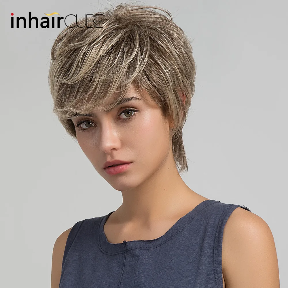 Накладные волосы Inhaircube 10 дюймов накладные для женщин 50% синтетических волос