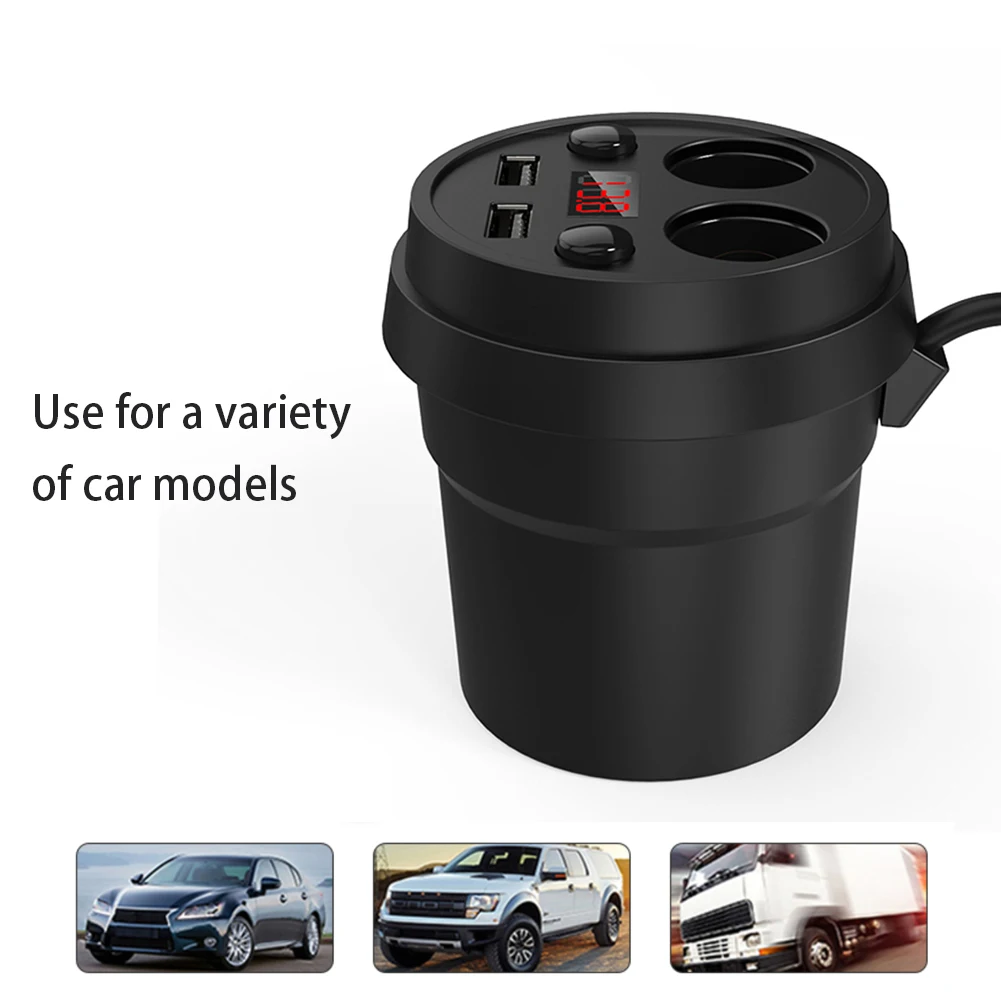 AZiMiYO Dual USB Автомобильное зарядное устройство для Xiaomi iPhone автомобильное зарядное устройство с 2 гнездами прикуривателя для gps DVR зарядное устройство