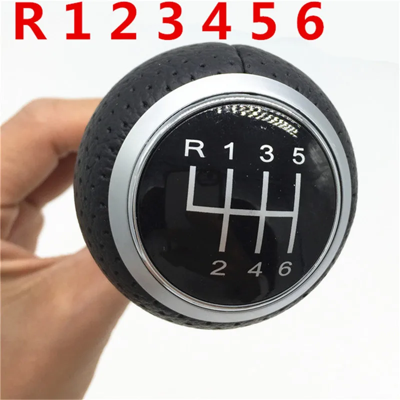 R 1 2 3 4 5 6 Silver 12 мм Шестерни рукоятка рычага переключения передач для Audi A3 A4 B6 B7 b8 A6 S4 B8 8K A5 8T Q5 8R Skoda Volkswagen VW Golf Passat MK4 Ibiza 6J Seat Leon Mk1 - Название цвета: R 1 2 3 4 5 6 Silver