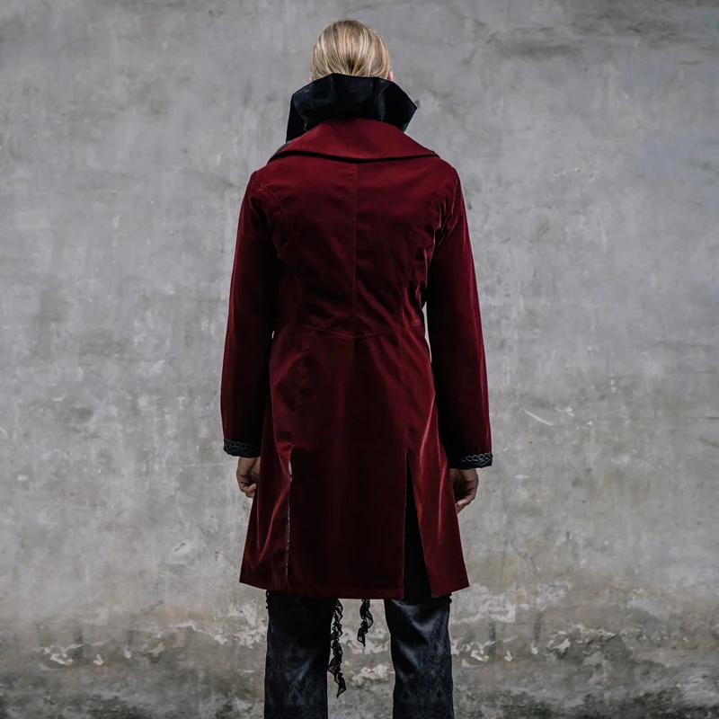 Gothic Men's Dress Coat Steampunk Lapel Neck Winter Long Jacket Party Halloween Outerwear Coats | Мужская одежда