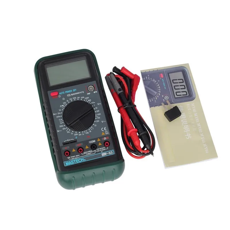 MASTECH MY63 2000 отсчетов цифровой мультиметр DMM w/Температура емкость и hFE тестеры метров Амперметр Мегаомметр