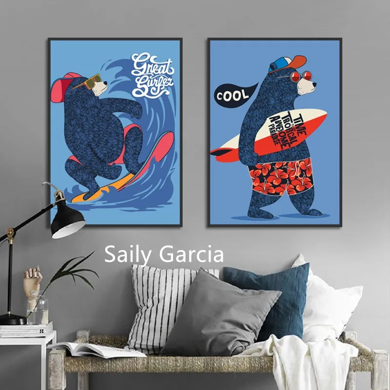 Картина с изображением серфера из мультфильма классная фотография Современная