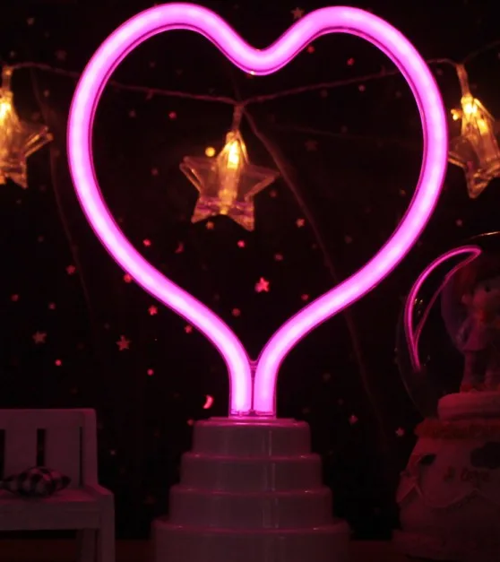 pink heart TONGER настольная Светодиодная лампа для мороженого романтическая 3D настенная лампа домашний Декор Детский подарок - Испускаемый цвет: pink heart