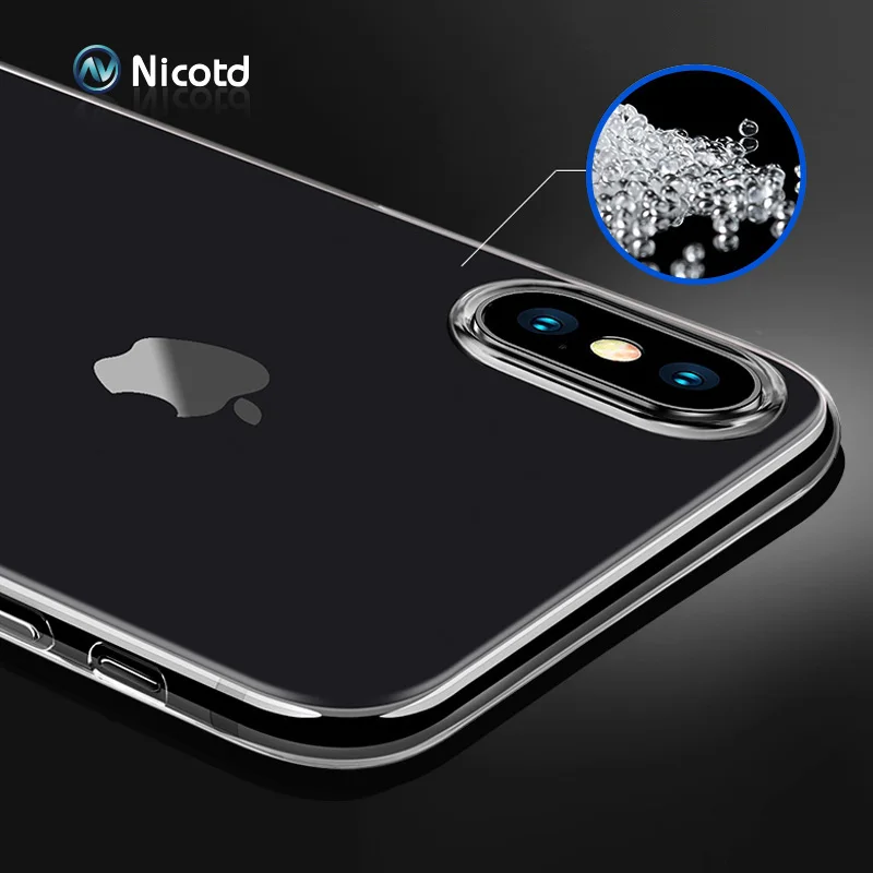 Nicotd прозрачный силиконовый мягкий ТПУ чехол для XS X 7 Plus 8 MAX XR Прозрачный телефона