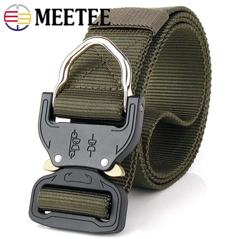 Meetee 1 шт. 38 мм* 125 см тактический ремень Нейлон Военный фанат металлическая пряжка DIY активный отдых материал украшения BD474