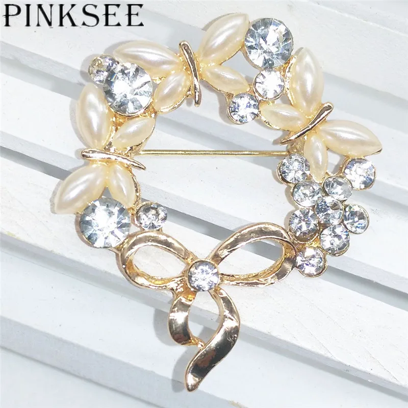 Модные шикарные женские броши PINKSEE с кристаллами искусственный жемчуг Стразы
