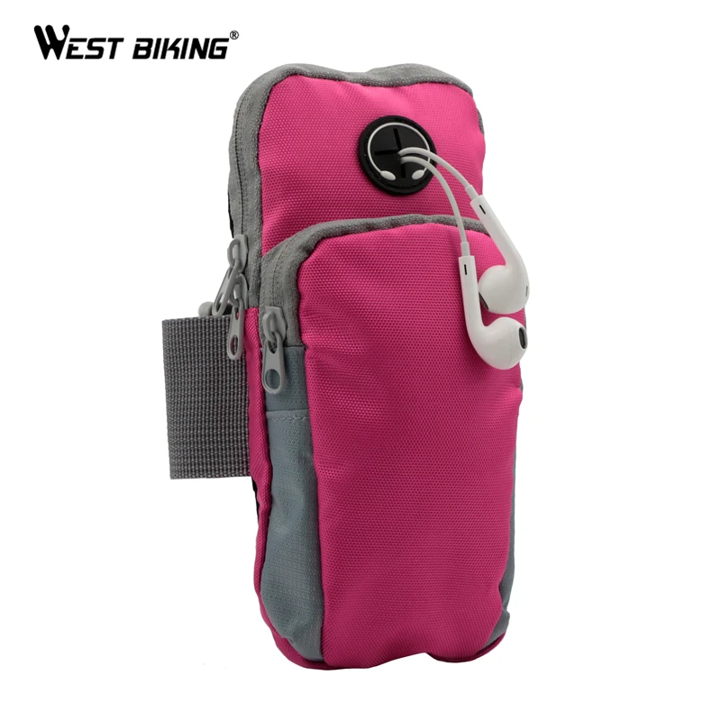 WEST BIKING, спортивная сумка, держатель для телефона, для бега, спортзала, Регулируемый Чехол, нарукавник, чехол, кошелек для бега, велоспорта, верховой езды, бега, сумки на руку