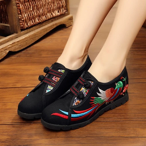 Красные тканевые туфли в стиле Старый Пекин Женская обувь кроссовки весна новый