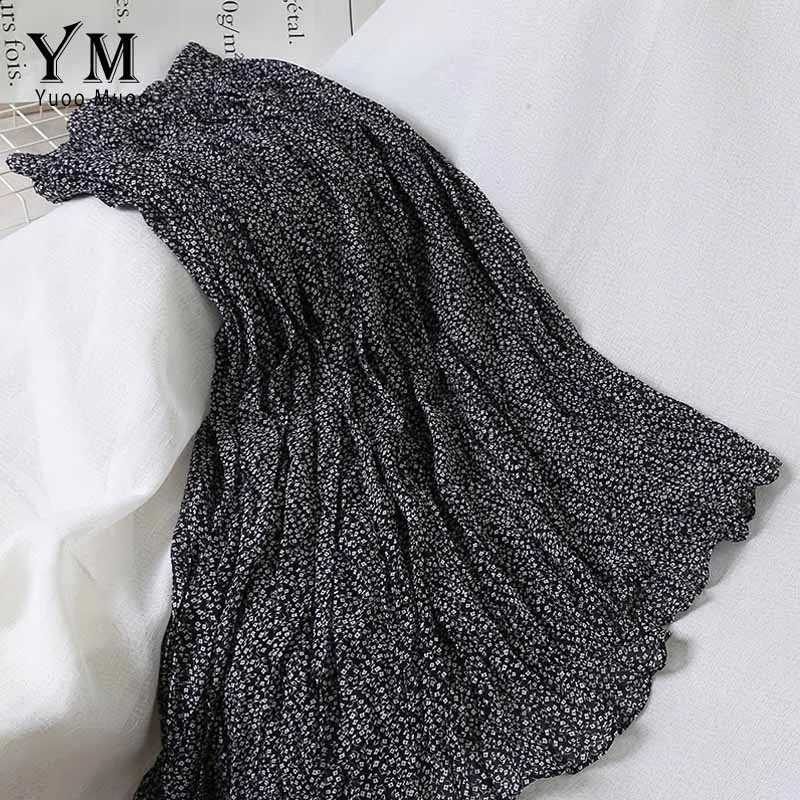 Style3Black YuooMuoo популярная красная плиссированная юбка с цветочным рисунком женская элегантная миди-юбка с высокой талией летняя трапециевидная Праздничная юбка в стиле бохо Женская юбка - Цвет: Style3Black