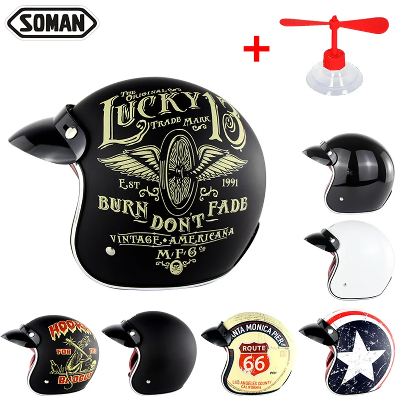Мотоцикл Harley ретро шлем Чоппер Винтаж Casco Moto открытый мотоциклетный скутер DOT