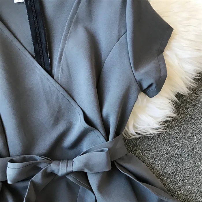 ALPHALMODA женское винтажное короткое платье с неровным гофрированным поясом, женское сексуальное платье с v-образным вырезом для похудения и ягодиц