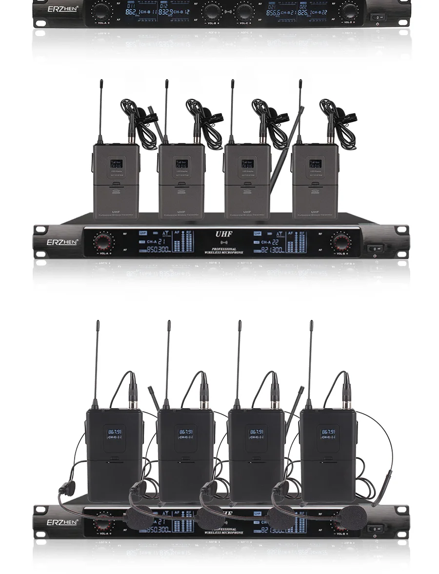 Беспроводной SystemX-4600 профессиональный микрофон 4 канала VHF Профессиональный 4 ручной микрофон для сцены караоке беспроводной микрофон