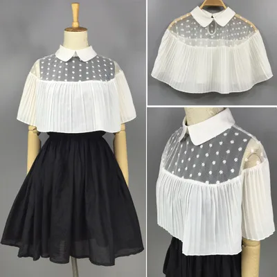 Накладной Воротник Женский черно-белый с бисером аксессуар для одежды корейский