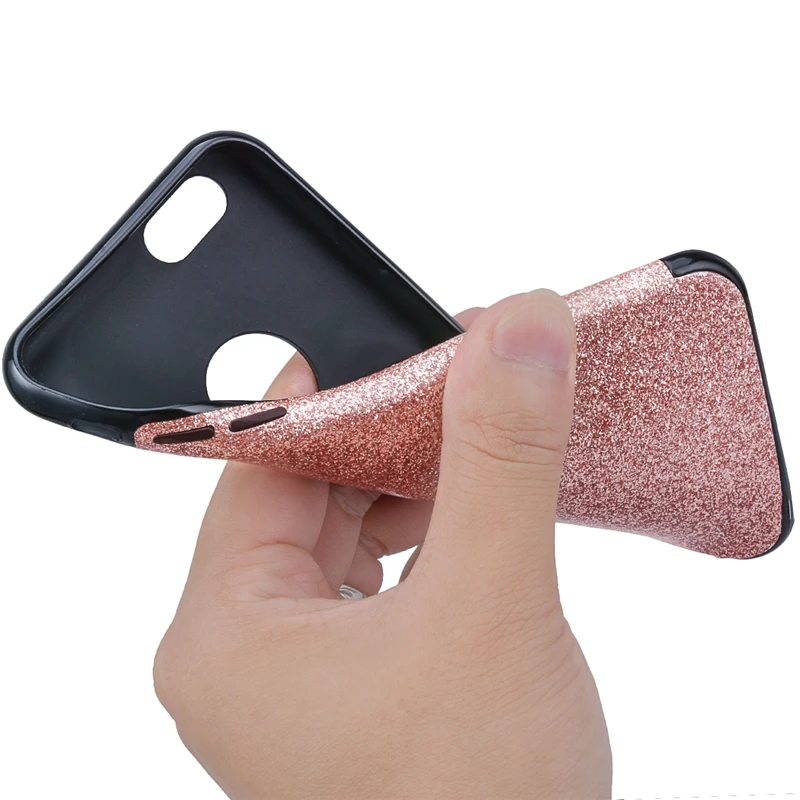 Мягкий блестящий чехол GrandEver для iPhone 6 6s Plus из ТПУ розового золота шикарный