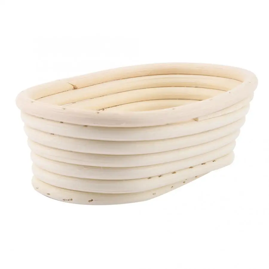 Fruit Basket Foldable Laundry Oval Shape Craft Rattan Bread Baking Tool | Дом и сад