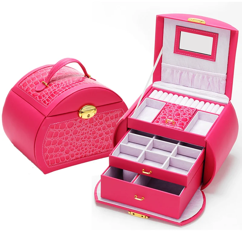 Blck Красный пурпурная Роза Принцесса замок дисплей ювелирных изделий организатор