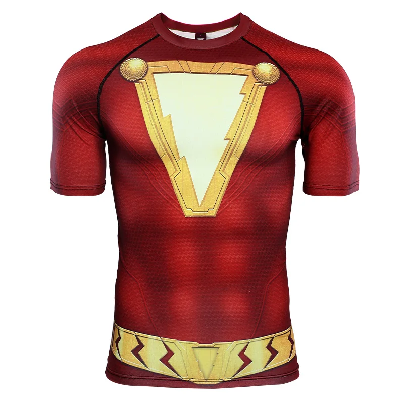 Мужские футболки с рукавом реглан Thunder Shazam компрессионные 3D принтом новинка 2019