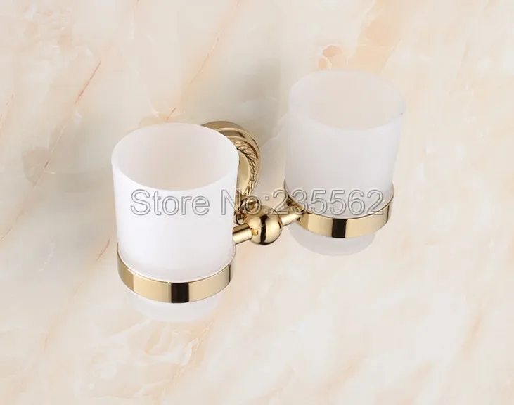 Латунные настенные аксессуары для ванной комнаты золотого цвета держатели