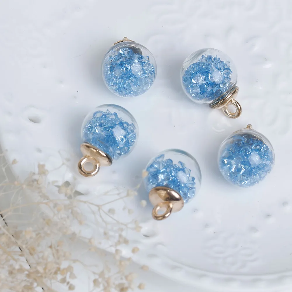 8 сезонов прозрачные стеклянные бриллиантовые подвески Синие стразы 22 мм (7/8