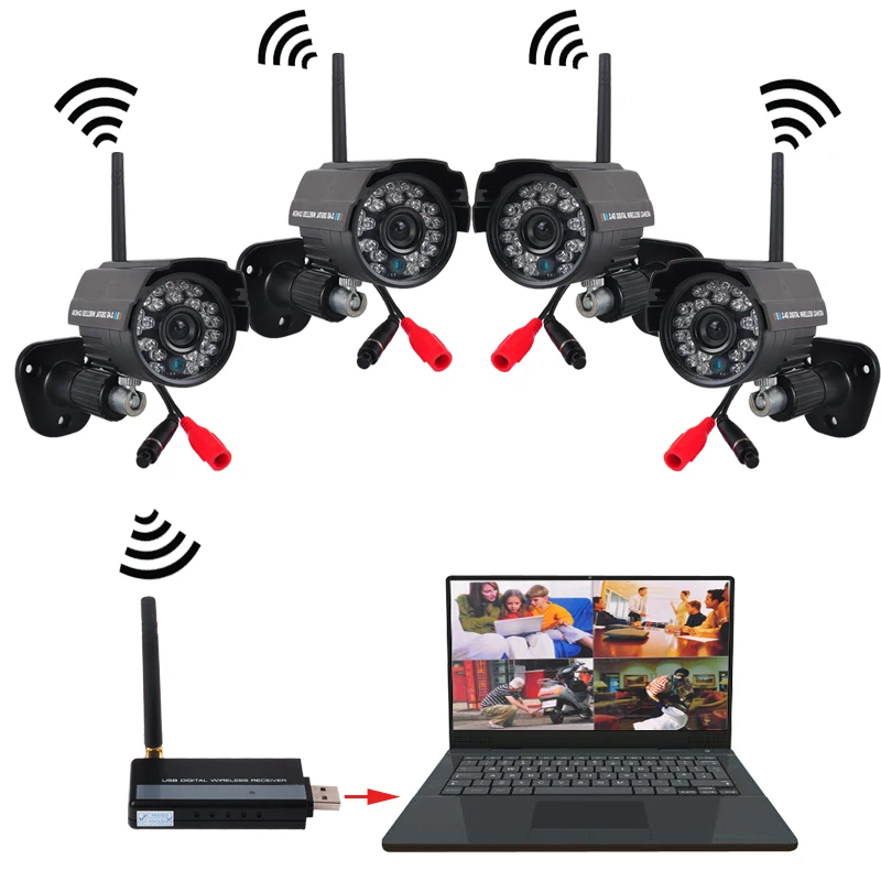 2.4 ГГц сети ик-цифровой беспроводной ик видео открытый антивандальный камера