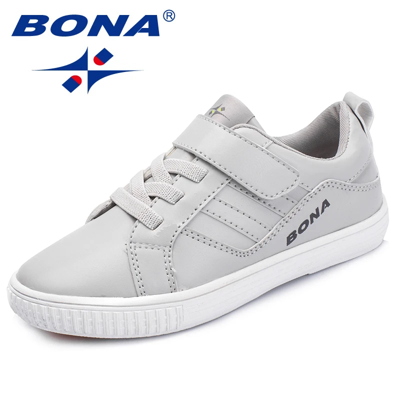 BONA New Fashion Style Children Casual Shoes Synthetic Girls Flats Hook &amp Loop Boys Loafers Outdoor Sneakers Free Shipping | Детская