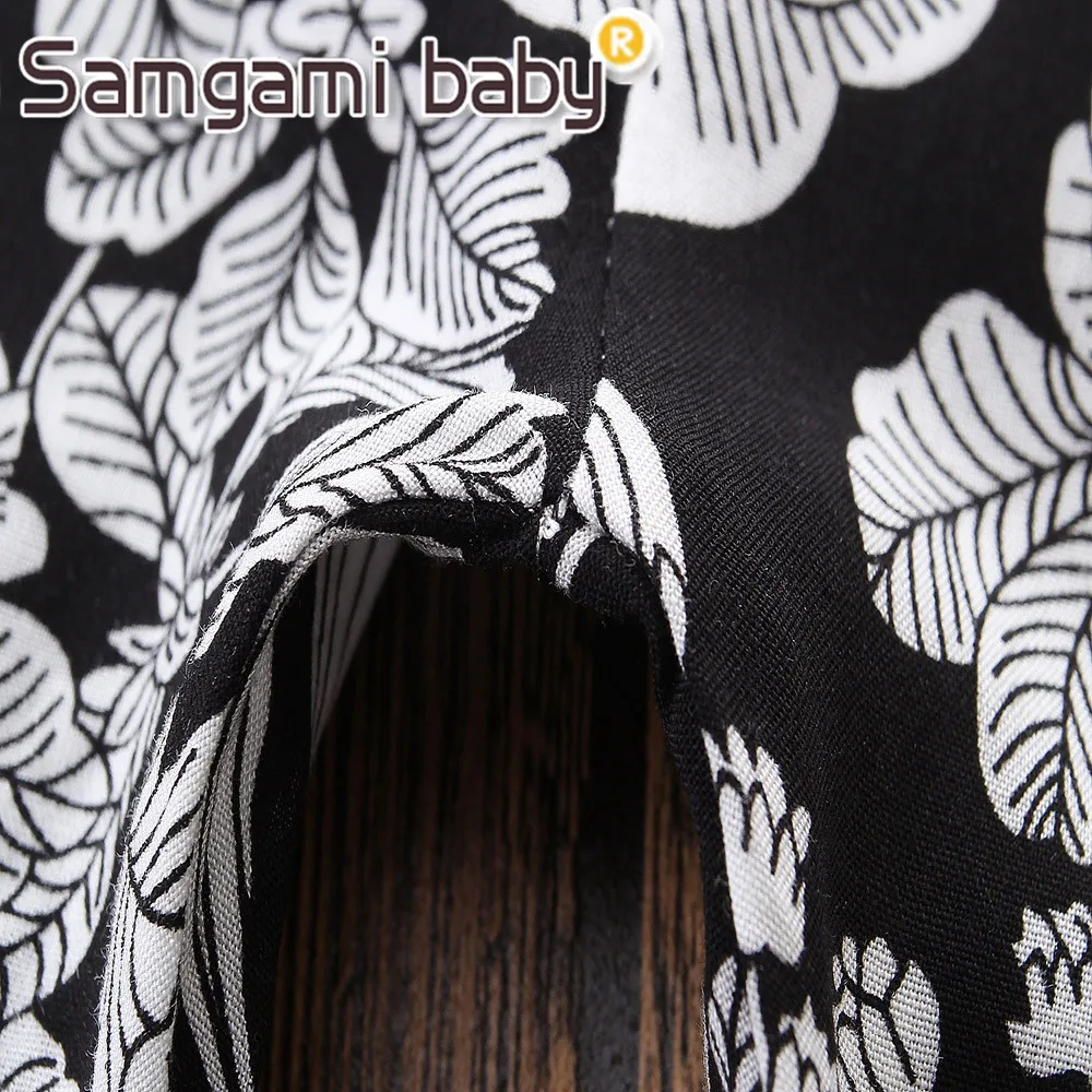 Детские расклешенные брюки SAMGAMI с цветочным принтом Комбинезоны на шнуровке