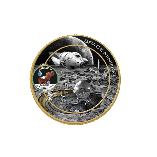 Новое поступление космическая горная Америка позолоченная монета Аполло для