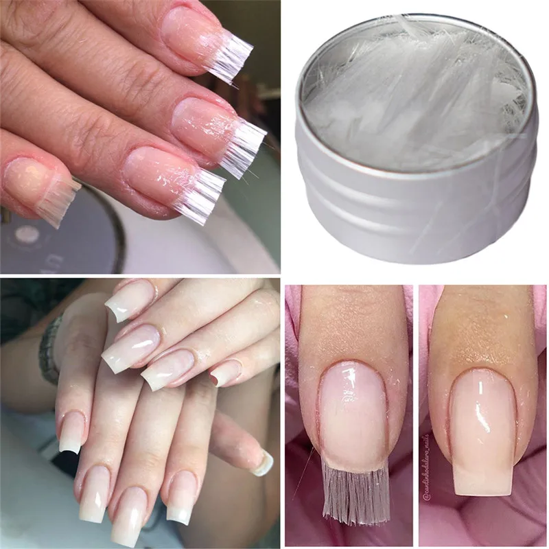 1 коробка гвоздь Fibernails Акриловые Советы волокно стекло расширение для ногтей