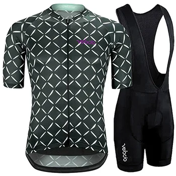 SET 07 Uniforme ciclismo летний комплект велосипедной одежды с коротким рукавом, Триатлон для велосипеда, одежда с нагрудником, гель, MTB, велокостюм - Цвет: SET 07