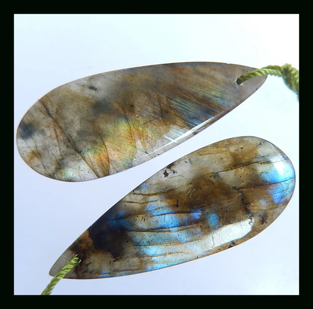 Серьги из натурального камня в форме капли воды лабрадорит 32*13*4 мм 5 4 г серьги