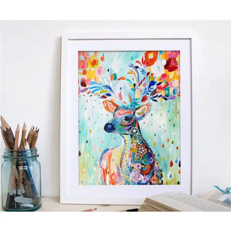 Алмазов картина маленькая животный узор Цвет Олень стикер дрель вышивки крестом