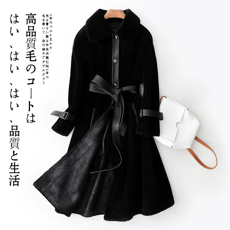 

Real Fur Coat Female 100% Wool Coats Winter Jacket Women Clothes 2021 Korean Sheep Shearling Fur Suede Lining Jackets MY3217