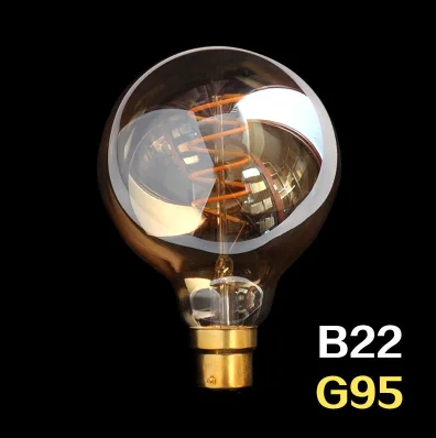 Диммируемый E27/B22 T45 A60 ST64 G95 G125, спиральный светодиодный светильник накаливания, Ретро Винтажные лампы, декоративный светильник ing