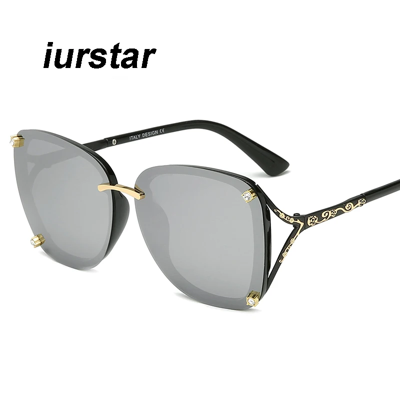 

2019 Women Sunglass UV400 Retro lunettes Gafas Fashion Hollow Square Sunglasses Women Men Polarized Crystal Driving Sun Glasses