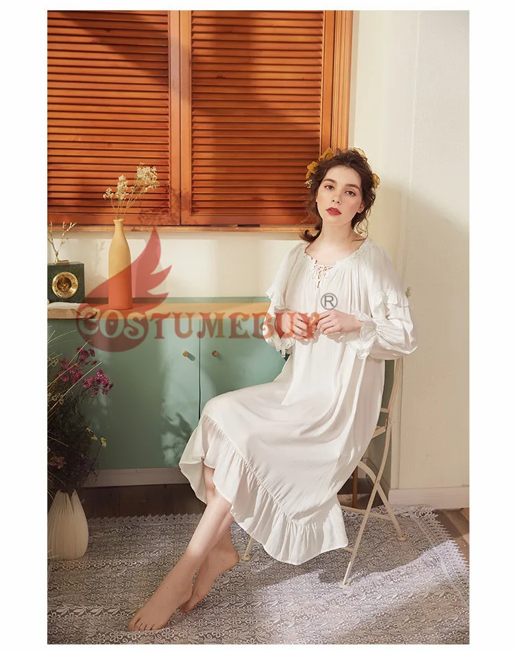 Женская винтажная ночная рубашка Costumebuy длинная Романтическая Ночная сорочка в