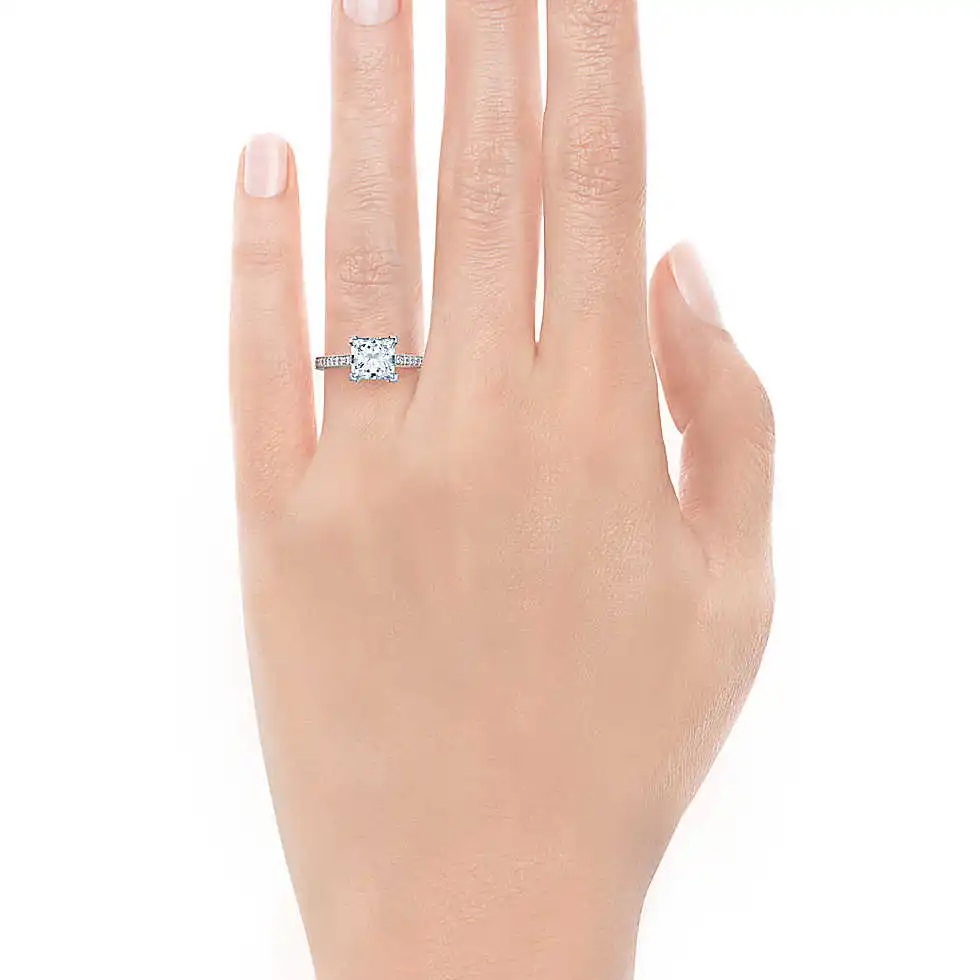 1CTW Princess Cut Test Positive Moissanite Diamond Ring test positive WARRANTY Real 925 Sterling Silver | Украшения и аксессуары