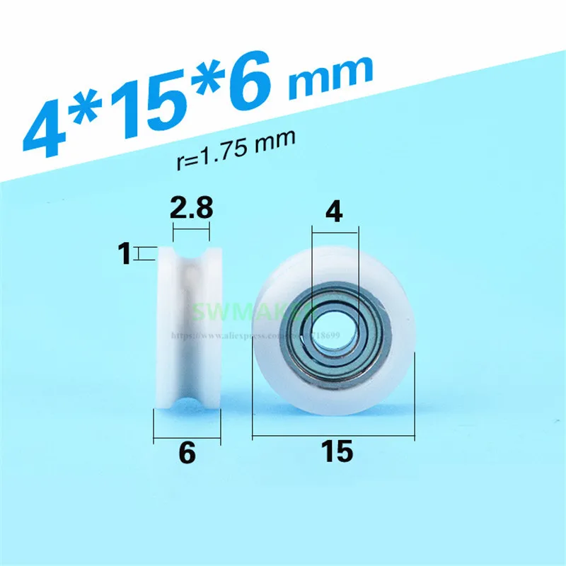 

Пластиковый дверной ролик SEEJIE 4*15*6mm