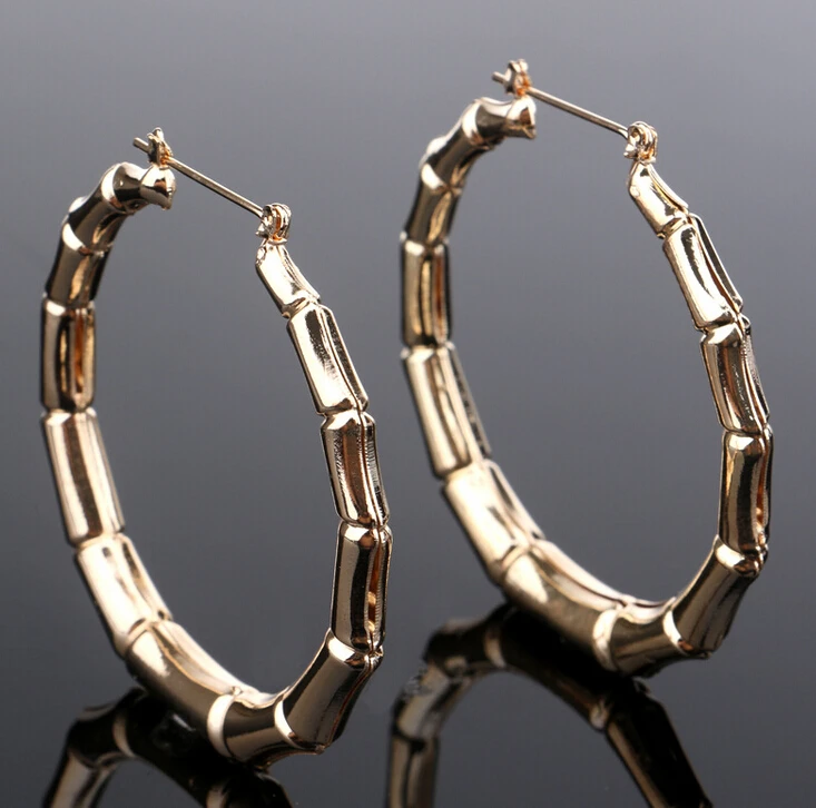 Большой Бамбук Серьги кольца серьги в стиле хип хоп ювелирные изделия|large bamboo hoop