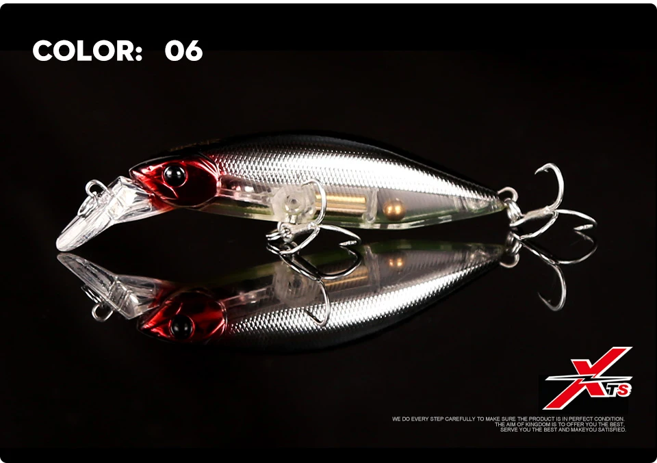 XTS жесткая приманка для рыбалки Гольян Джеркбейт рыболовный Воблеры 55 мм 7 г/70 мм 12 г сильные Крючки 4 цвета доступны медленное погружение 6504