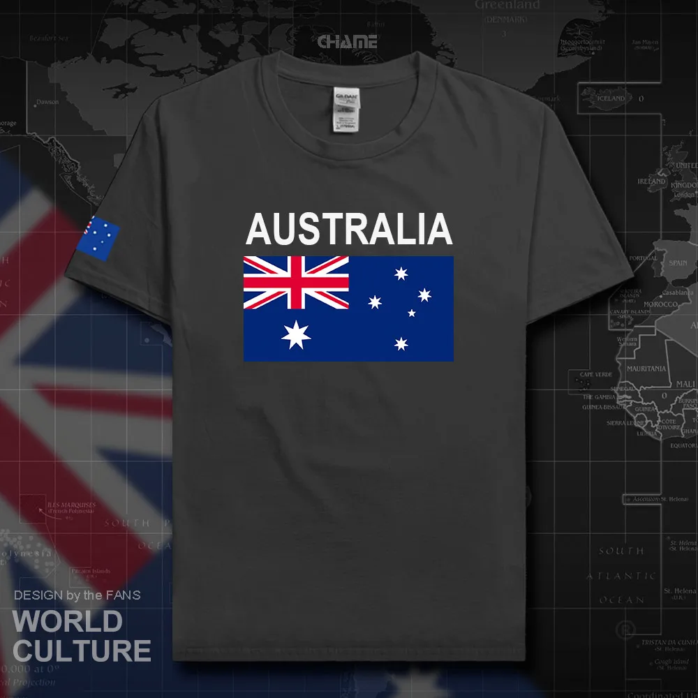 Австралийская футболка Мужская Aussie хлопковая Футболка из джерси уличная одежда