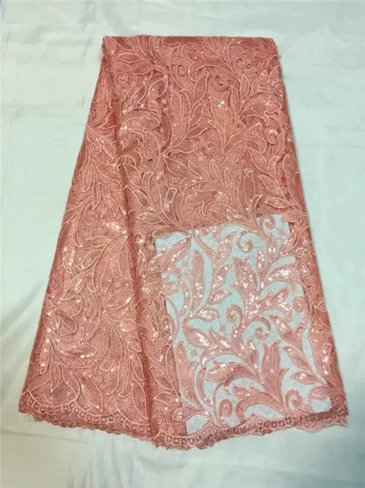 Высококачественная Белая нигерийская кружевная ткань 2017 с серебряными