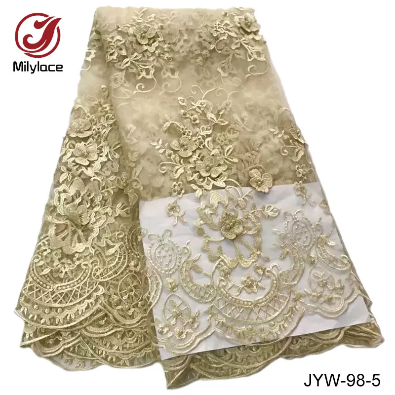 3d flower lace embroidered fabric beautiful african french net fabrics nigerian beaded for dress JYW-98 | Дом и сад